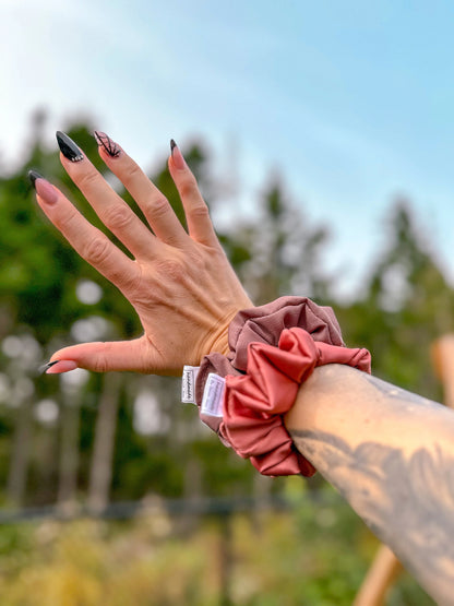 Grey Plum Hair Scrunchies