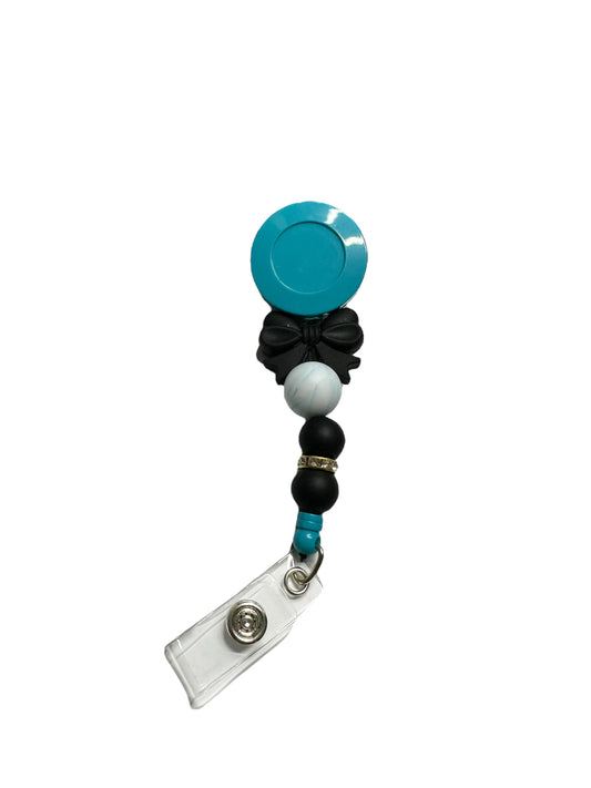 Retractable Badge Reel - Blue and Black