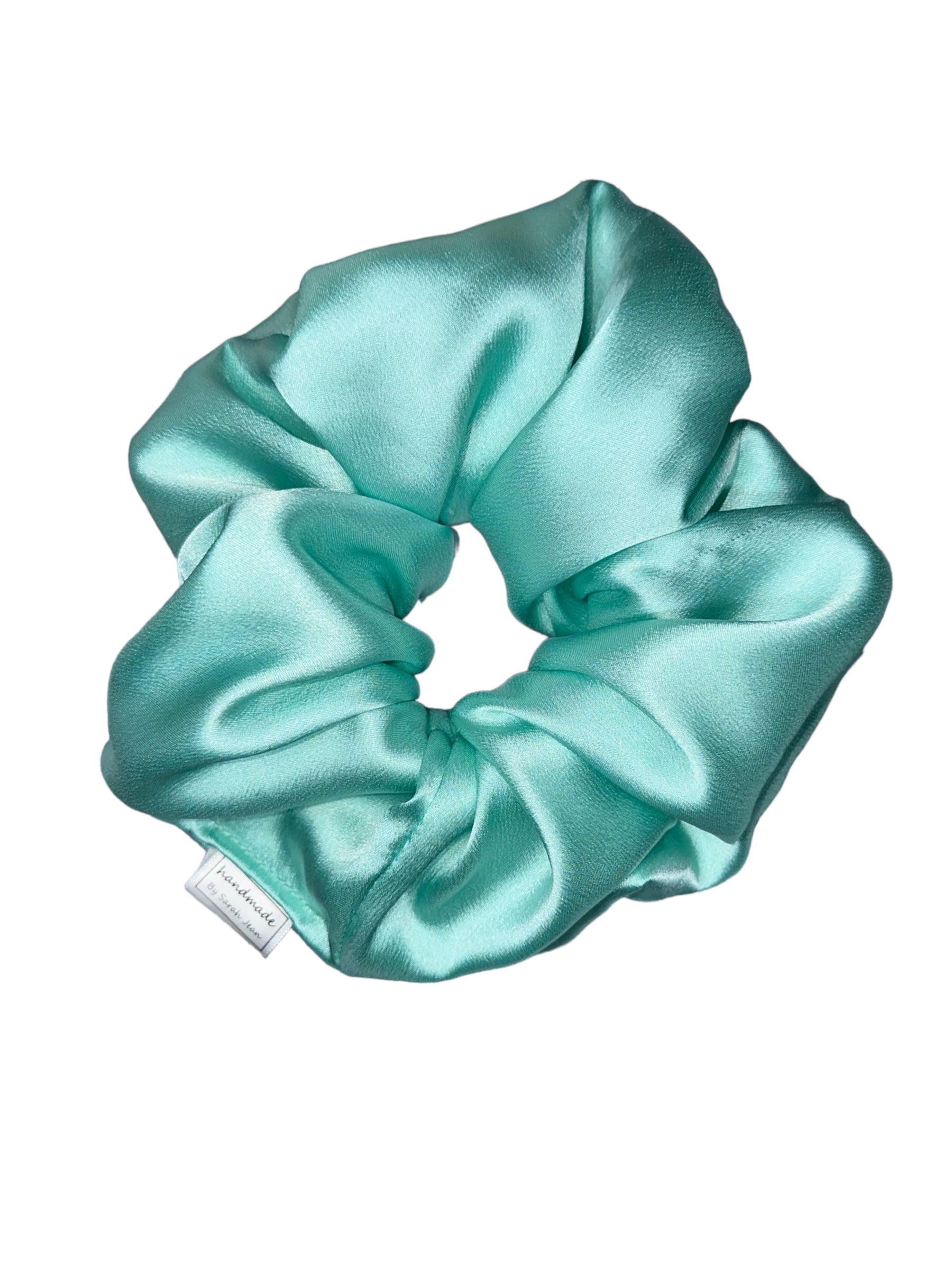 The Chelsea Collection - Aqua Blue Satin Hair Scrunchies