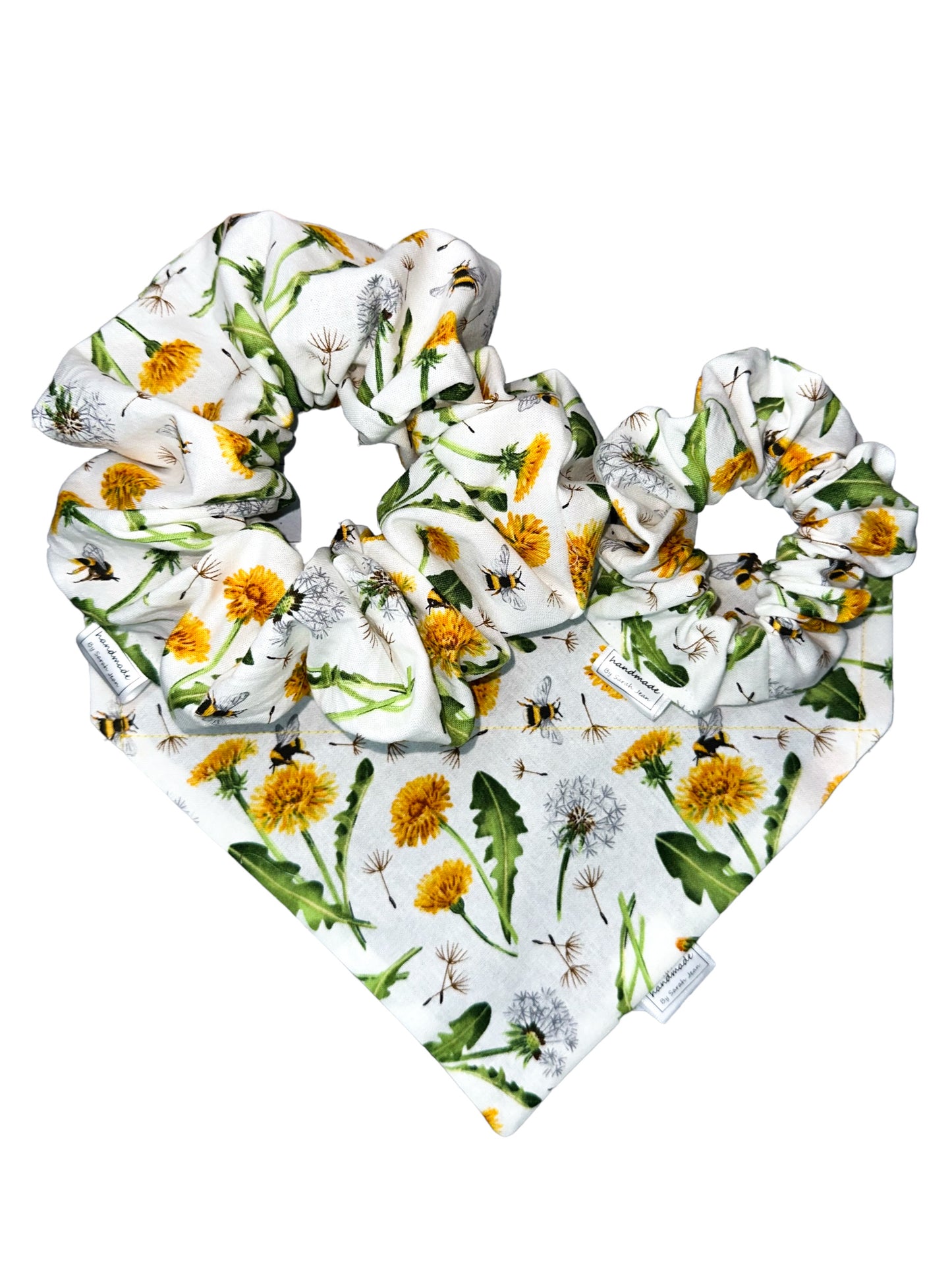 Bugs n’ Bees Collection - Dandelion Cotton Pet Bandanas and Hair Scrunchies