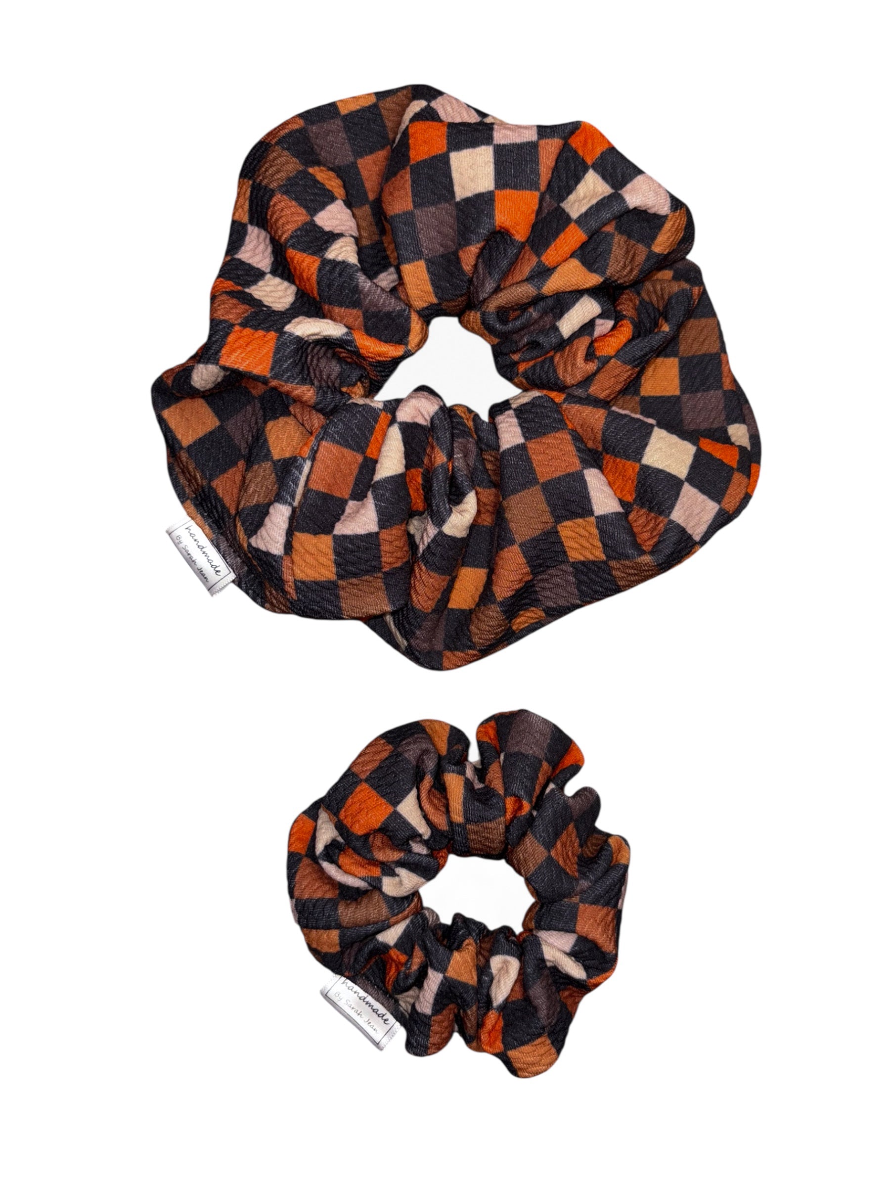Harvest Hues Collection - Autumn Checkmate Hair Scrunchie