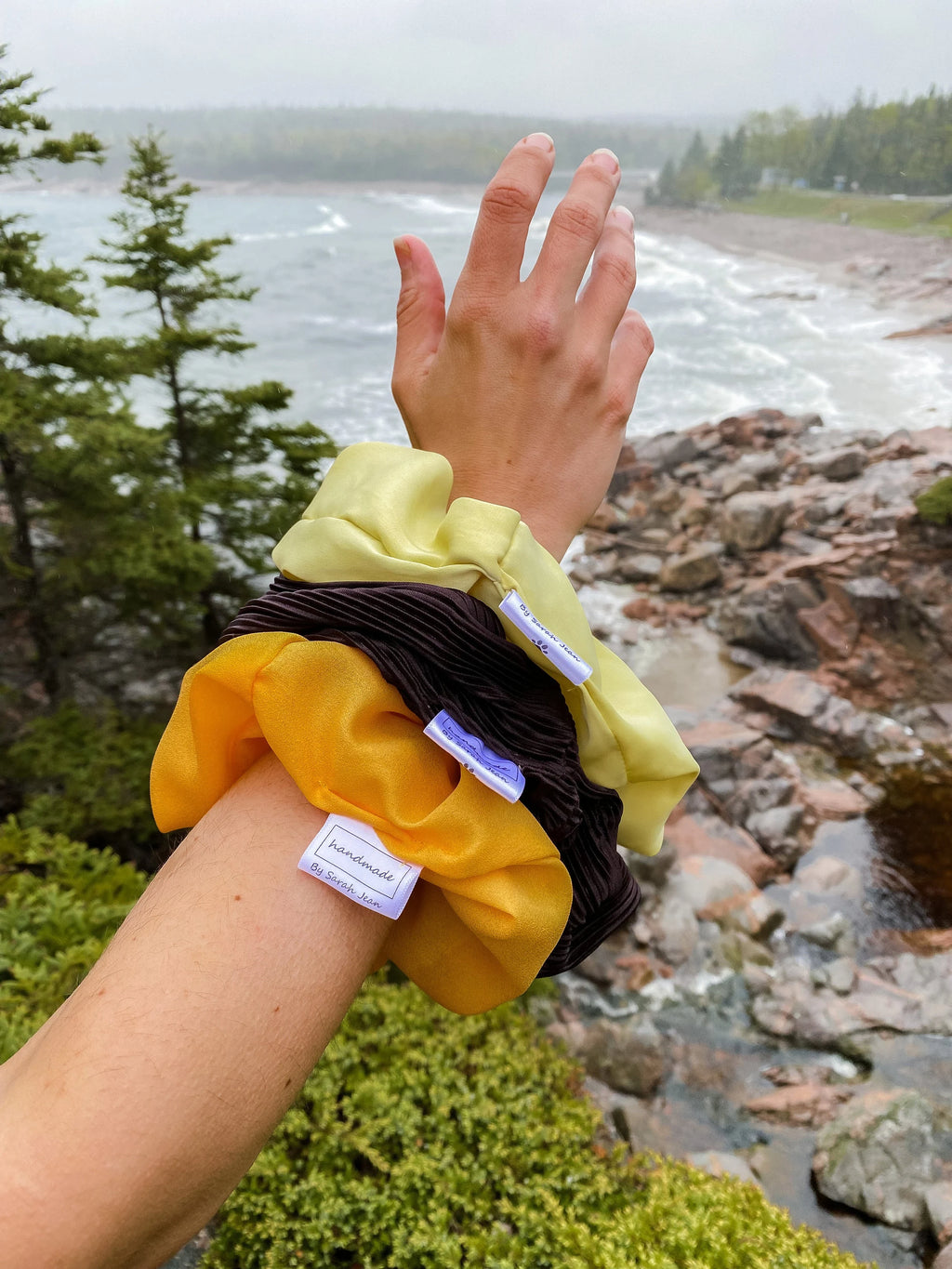 Sunflower Yellow Silky Hair Scrunchies