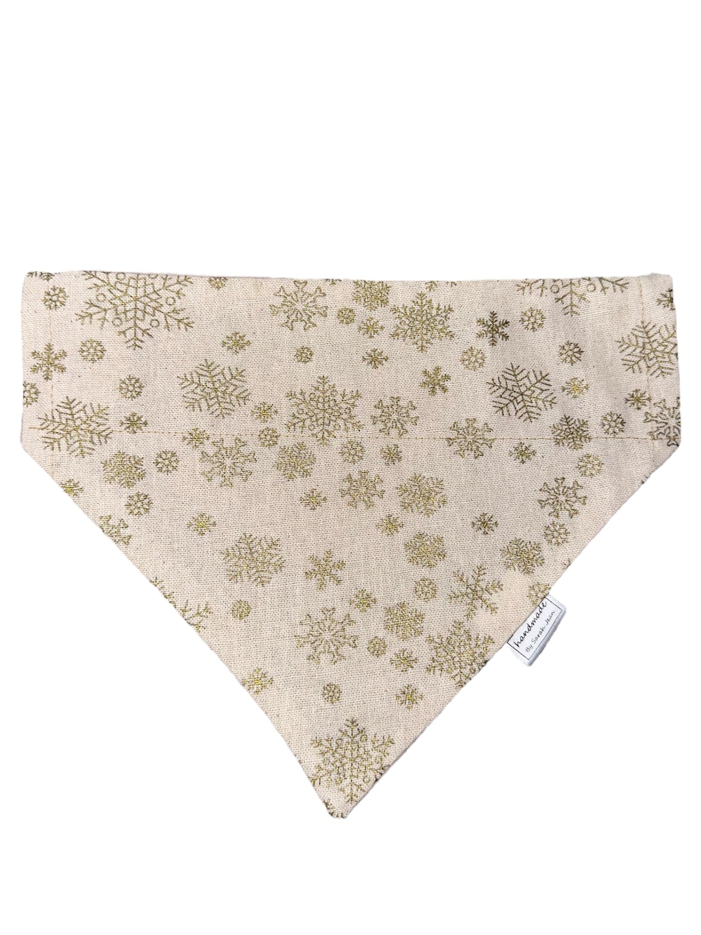 Classic Christmas Collection - Gold Snowflakes Bandanas and Hair Scrunchies