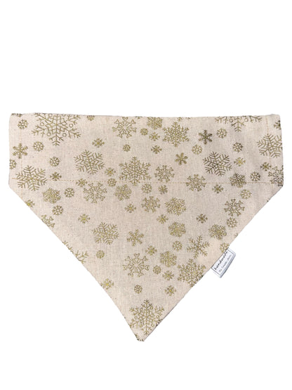 Classic Christmas Collection - Gold Snowflakes Bandanas and Hair Scrunchies