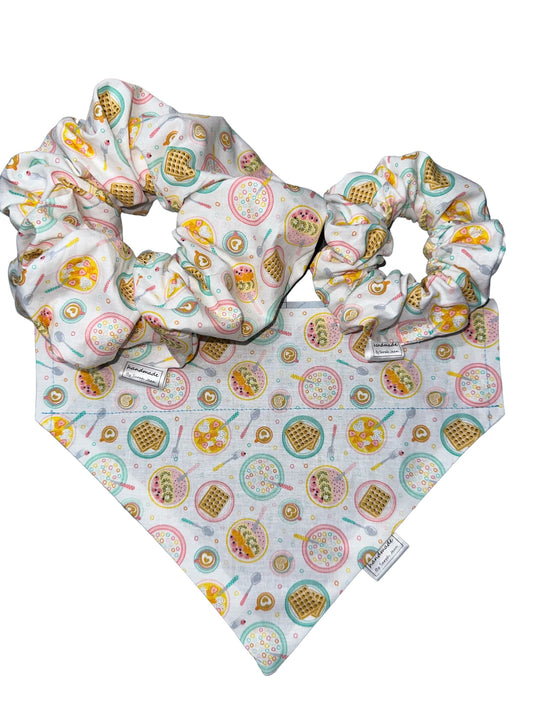 Brunch Date Collection - Breakfast Bowl Pet Bandanas and Hair Scrunchies