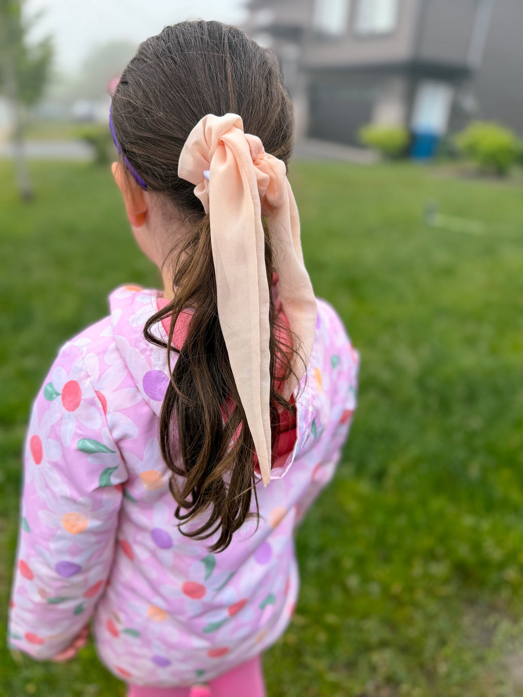 The Tiffany Collection - Blush Veil Scarf Scrunchie