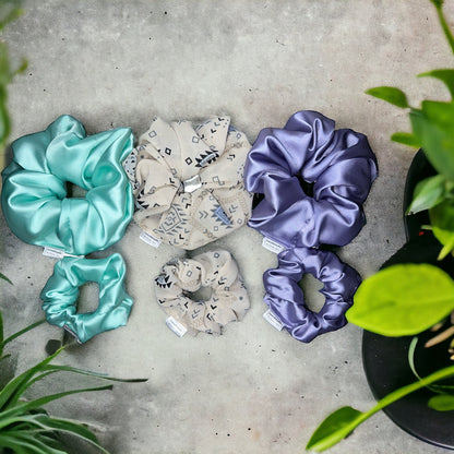 The Chelsea Collection - Lilac Satin Hair Scrunchies