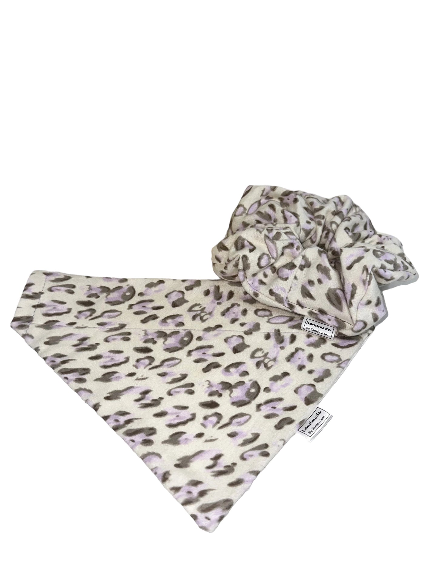 The Perfect Pair Collection - Lavender Leopard Print Pet Bandanas