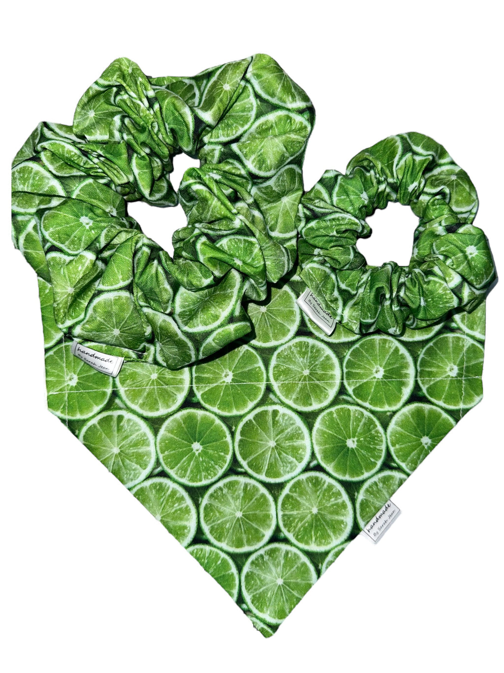 Summer Spritzer Collection - Citrus Lime Pet Bandana and Hair Scrunchie
