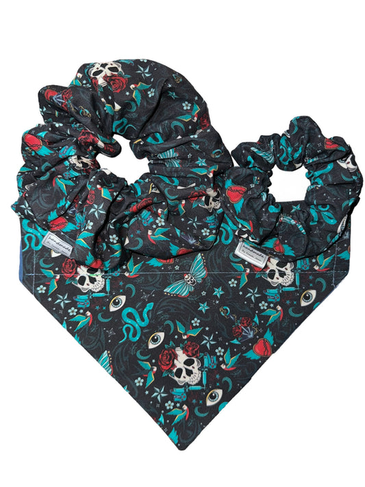 Aaron’s Collection - Snakes and Skulls Pet Bandanas and Hair Scrunchies