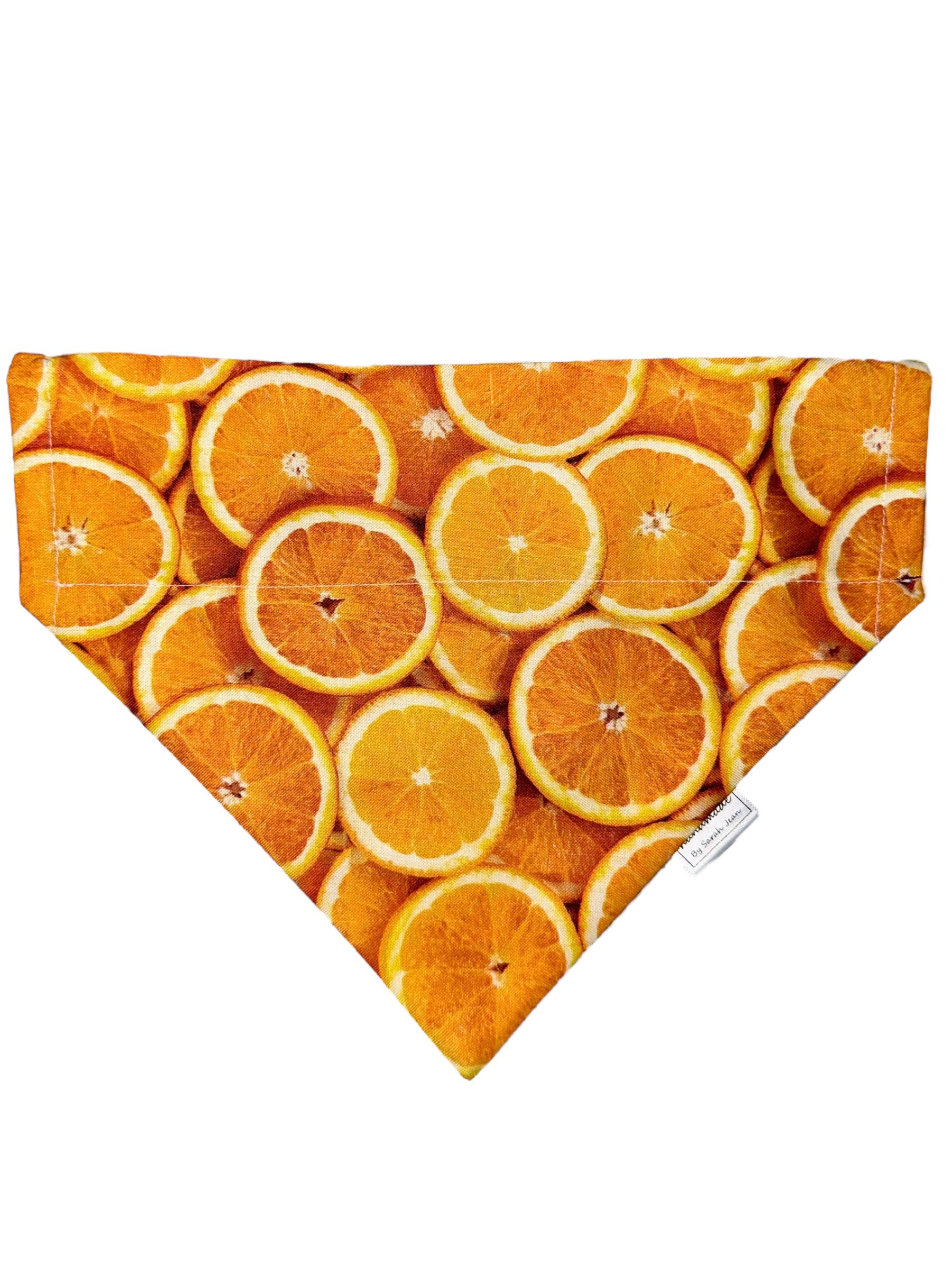 Summer Spritzer Collection - Citrus Orange Pet Bandana and Hair Scrunchie