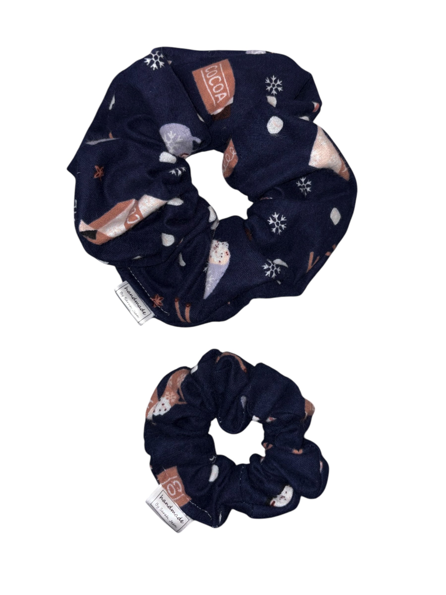 Cozy Winter Collection - Hot Cocoa and Candy Canes Bandana and Hair Scrunchie
