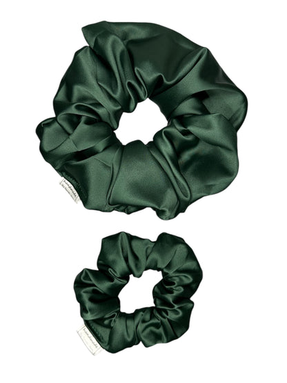 Christmas Palette Collection - Fir Green Satin Hair Scrunchies