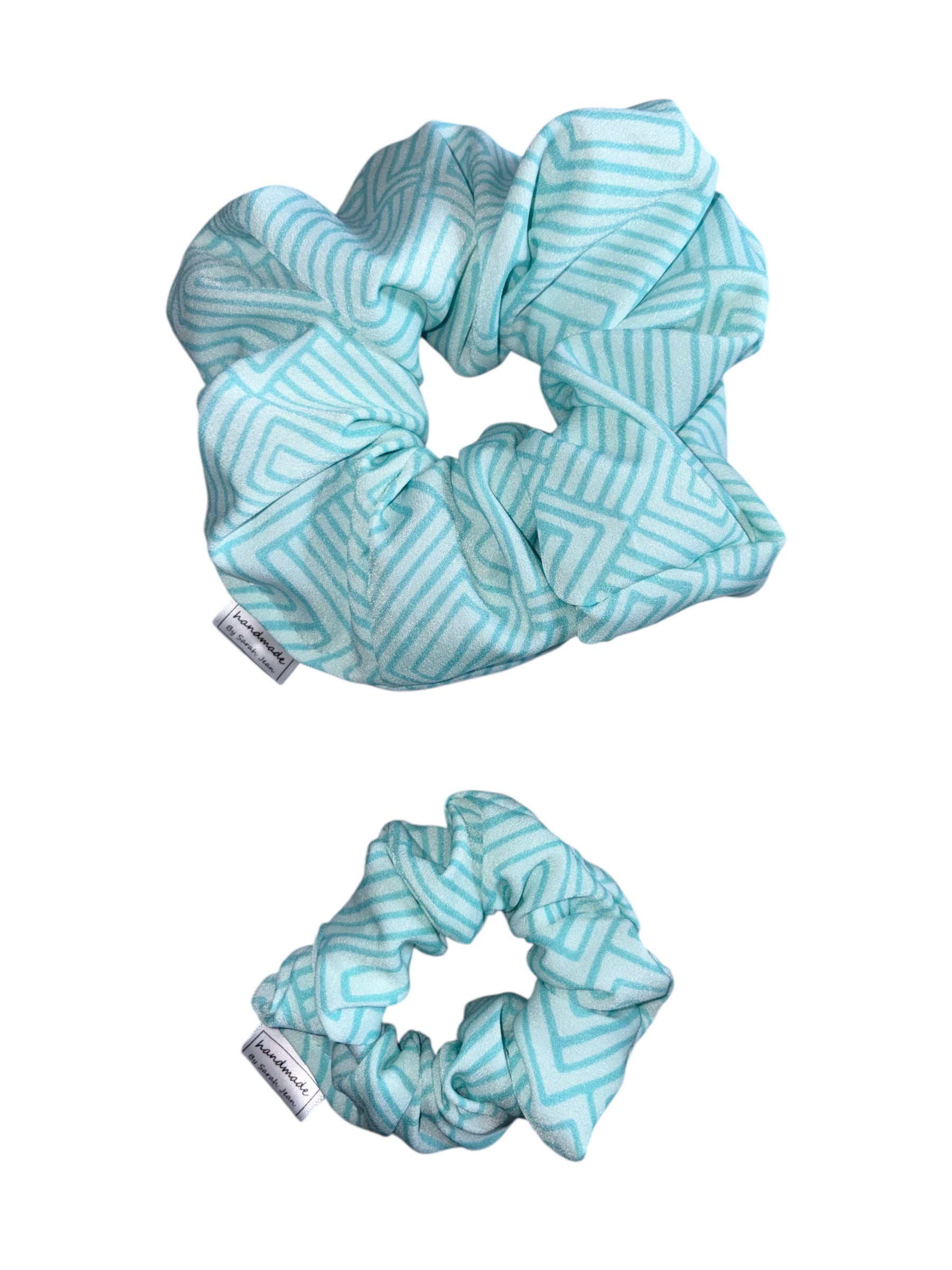 The Em Collection - Mint Maze Hair Scrunchies