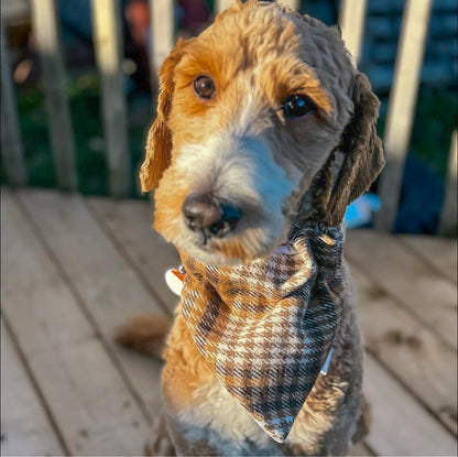 Lumberjack Plaid Collection - Beige/Brown/White Bandanas and Hair Scrunchies