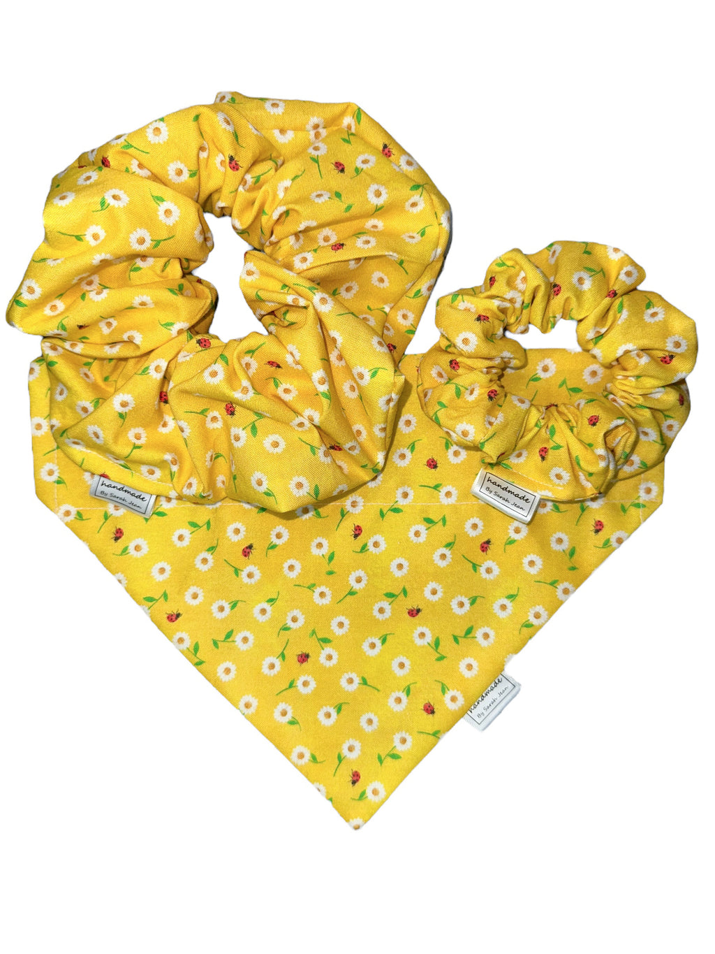 Bugs n’ Bees Collection - Ladybug Cotton Pet Bandana and Hair Scrunchie