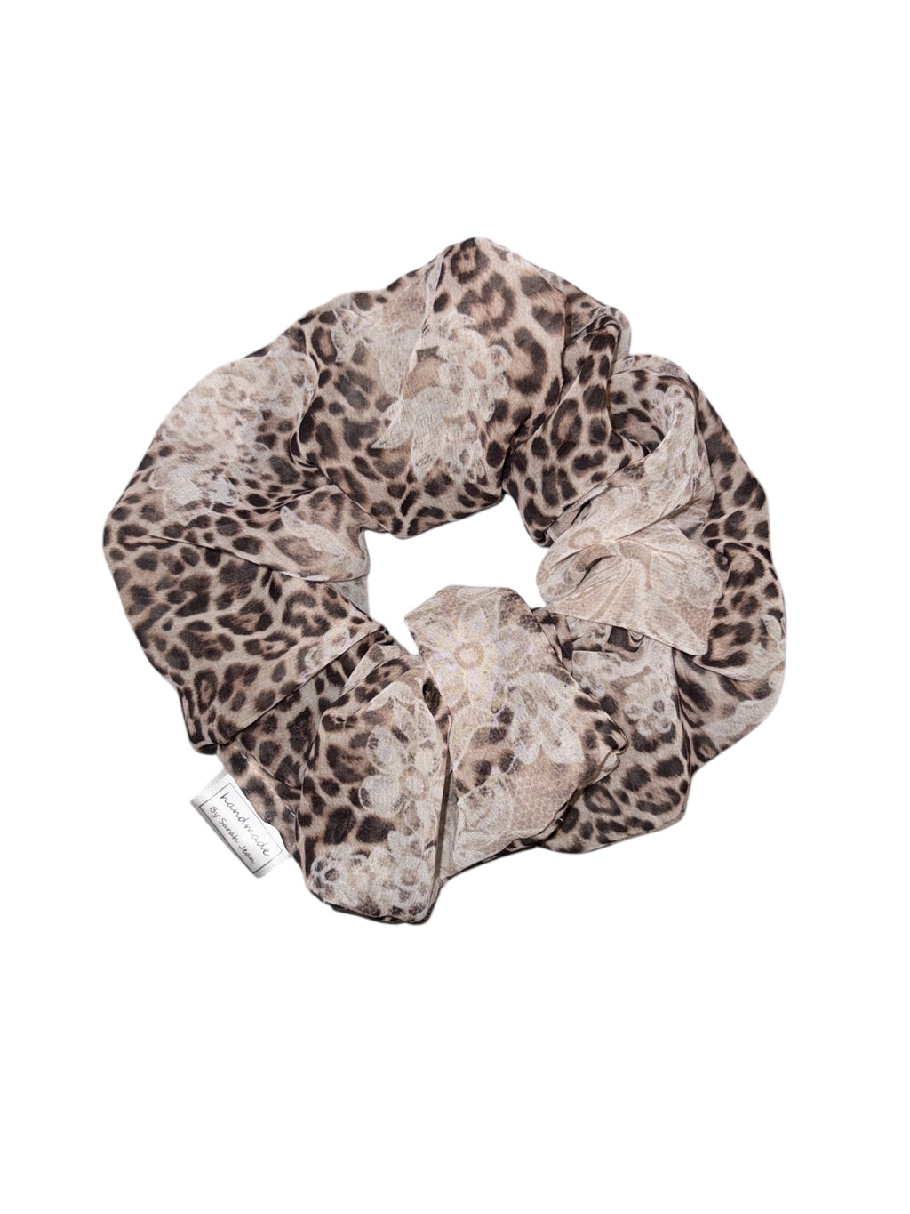 The Dani Collection - Leopard and Lace Chiffon Hair Scrunchies