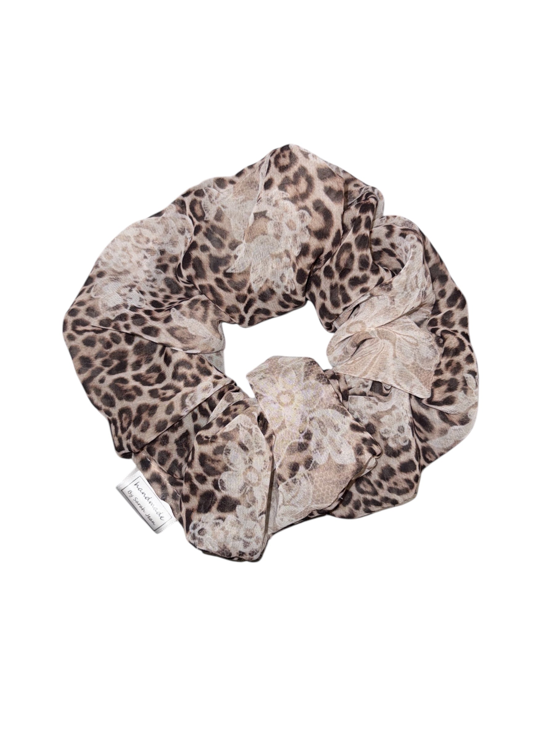 The Dani Collection - Leopard and Lace Chiffon Hair Scrunchies