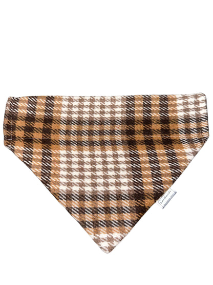 Lumberjack Plaid Collection - Beige/Brown/White Bandanas and Hair Scrunchies