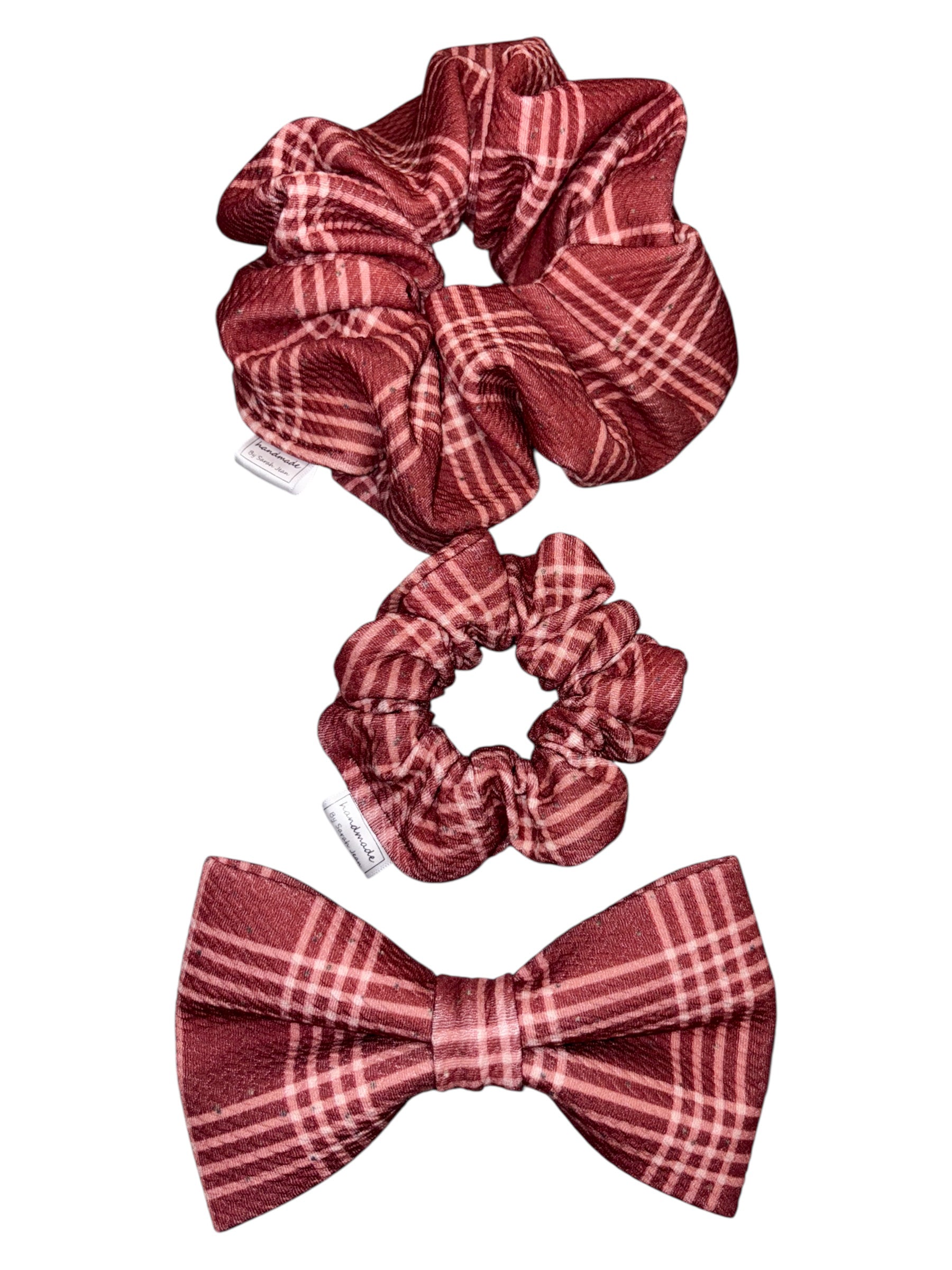 Harvest Hues Collection - Cranberry Plaid Bow Tie