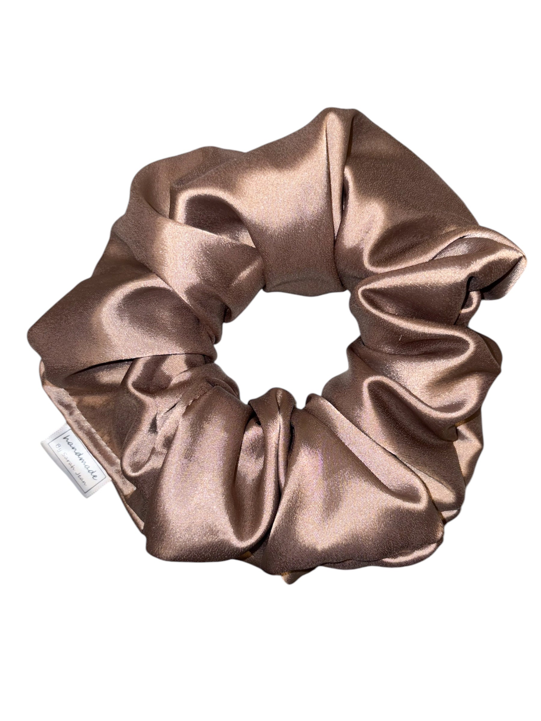 The Dani Collection - Mocha Satin Hair Scrunchies