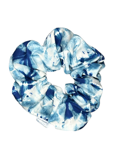 Tie Dye Collection - Navy & White Swim/Sweat Hair Scrunchies