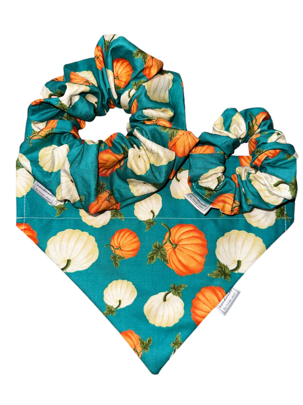 Fall Favourites Collection - Teal Pumpkin Patch Bandana and Hair Scrunchie