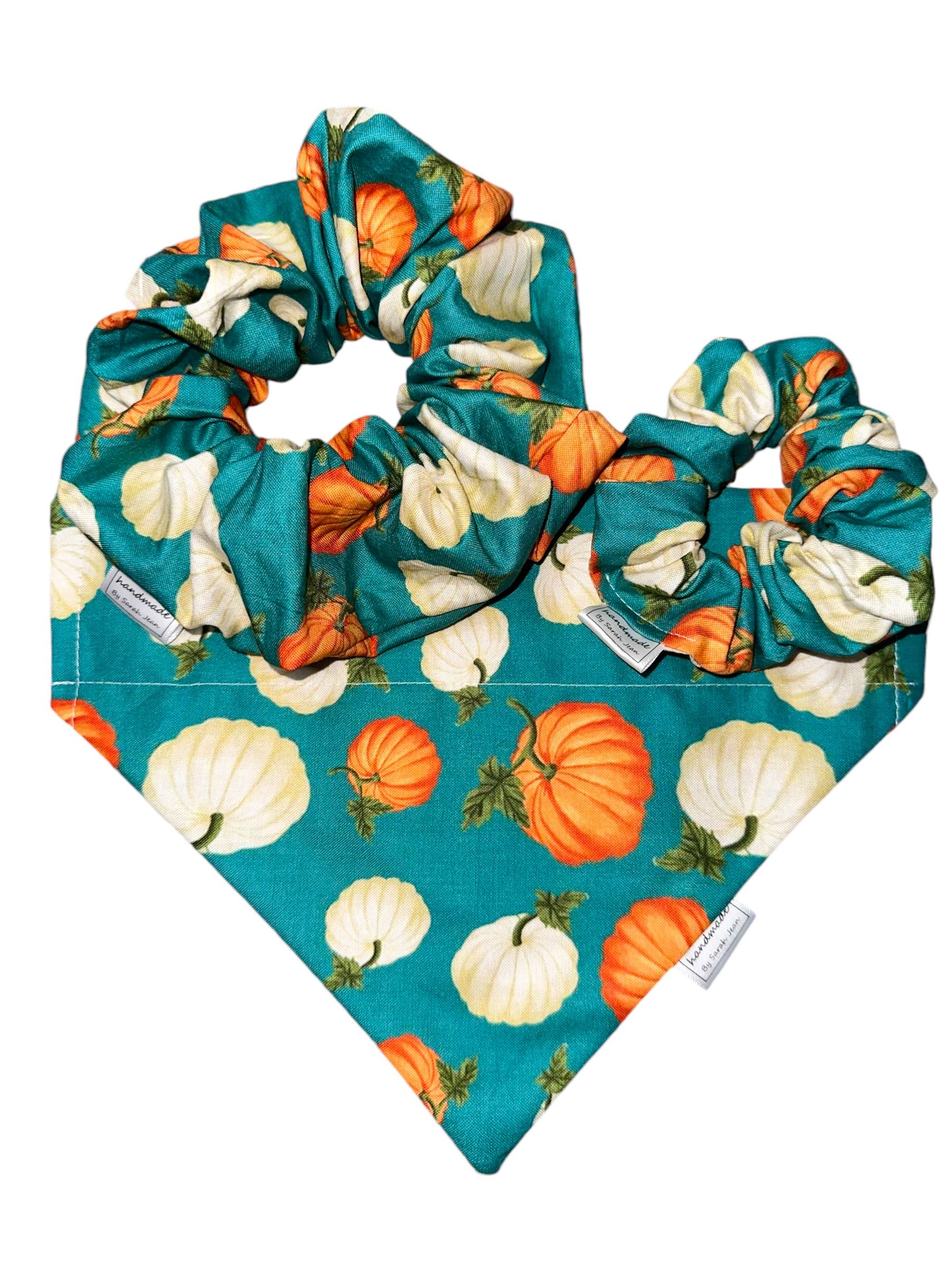 Fall Favorites Collection - Teal Pumpkin Patch Bandanas and Hair Scrunchies