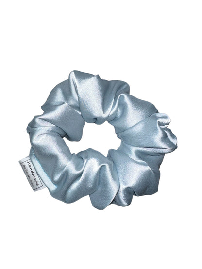 The Ashley Collection - Cornflower Blue Satin Hair Scrunchies