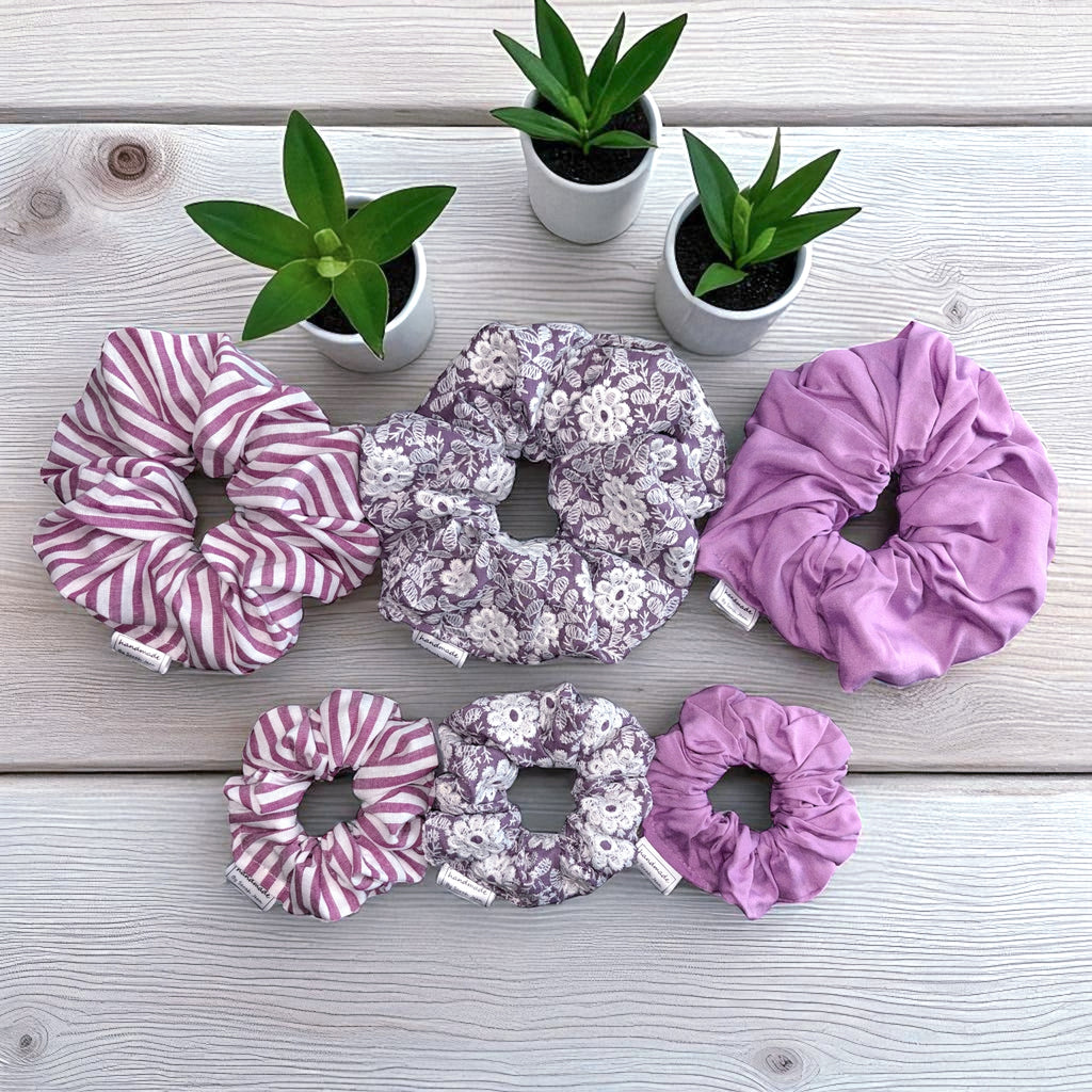 The Lettie Collection - Sugar Plum Stripe Hair Scrunchies