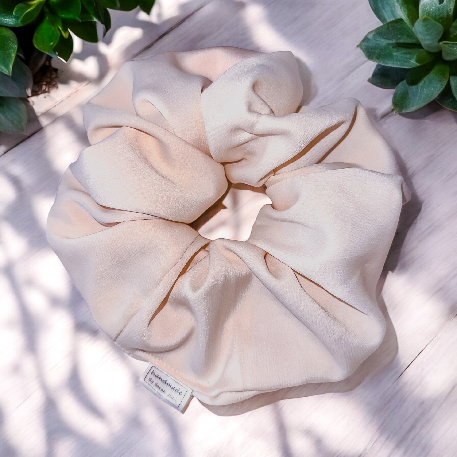 The Ashley Collection - Ivory Satin Hair Scrunchies