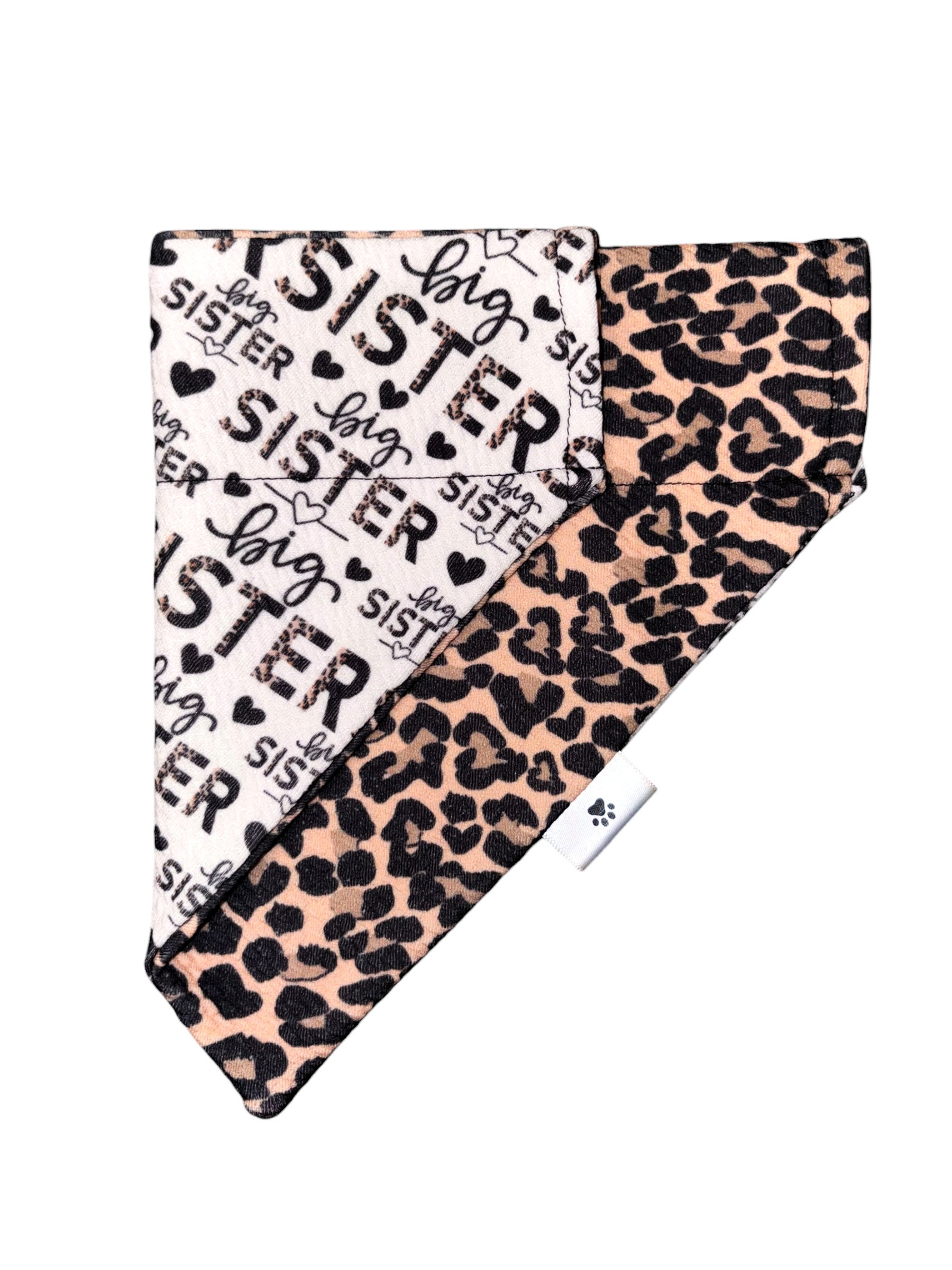 Big Sibling Collection - Big Sister + Wild Leopard Reversible Bandana