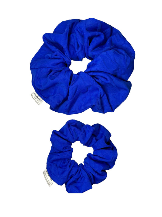 The Amy Collection - Brilliant Blue Swim/Sweat Hair Scrunchies