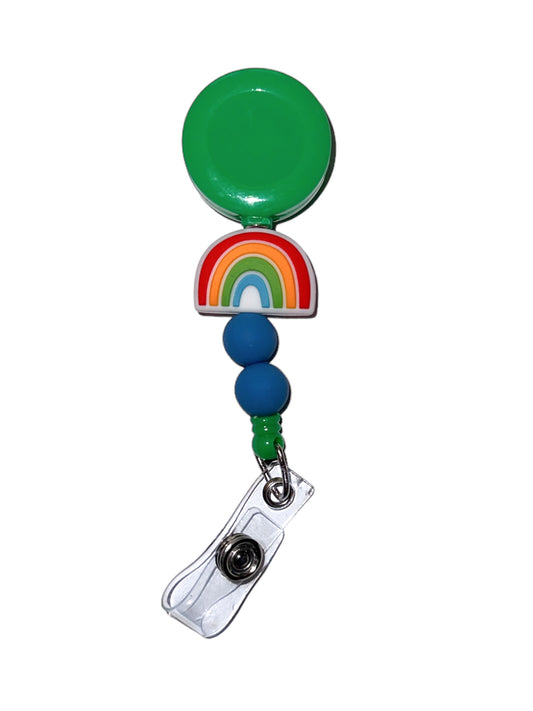 Retractable Badge Reel - Rainbow (Green)