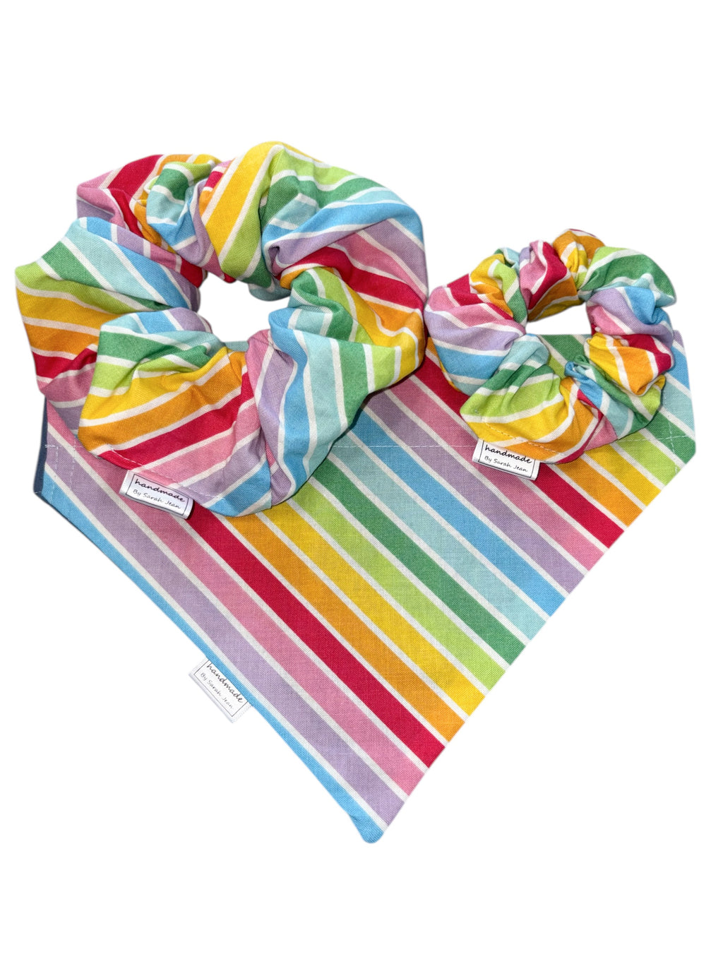 Rainbow Joy Collection - Candy Stripe Bandana and Hair Scrunchie