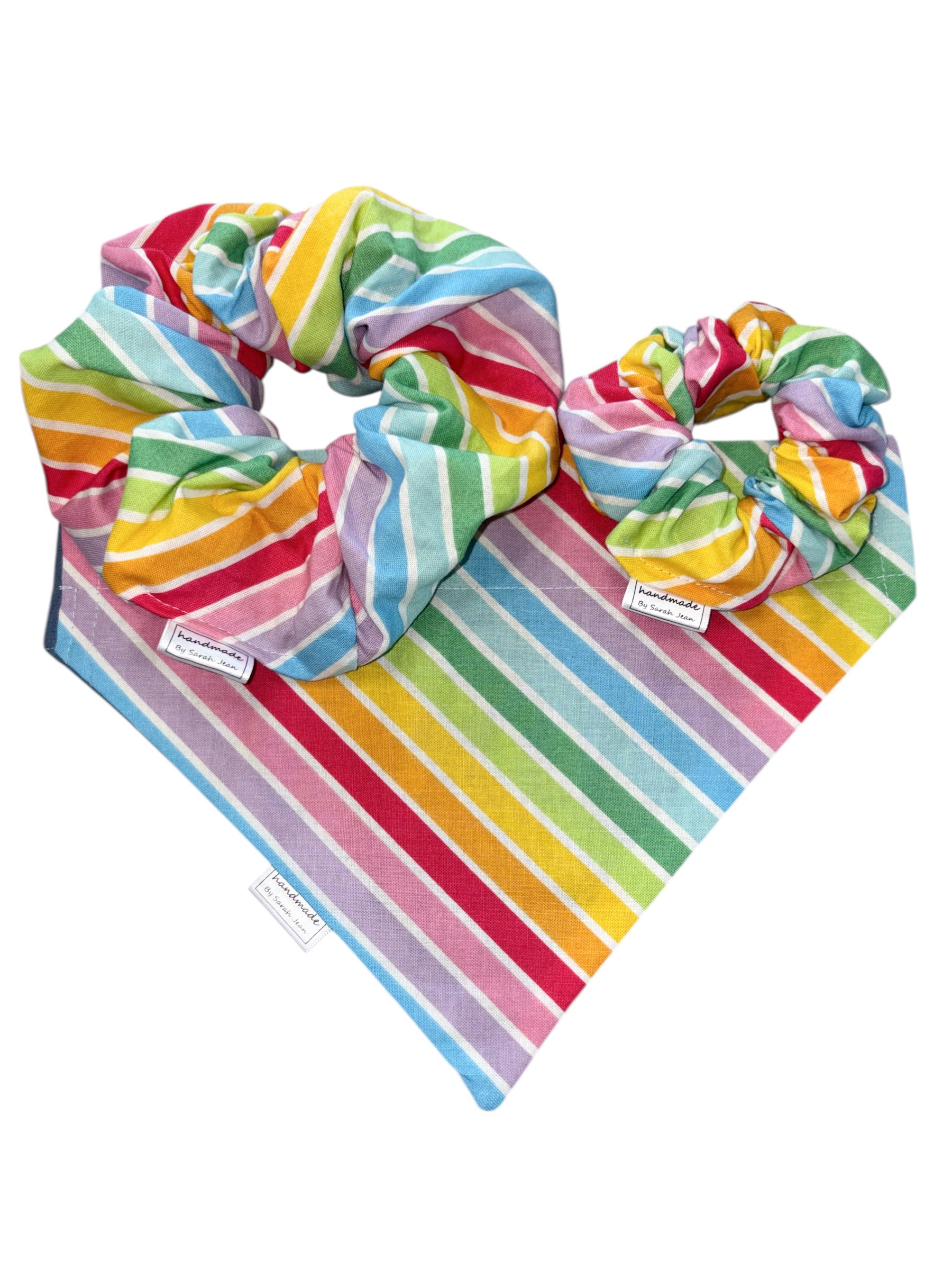 Rainbow Joy Collection - Candy Stripe Bandana and Hair Scrunchie