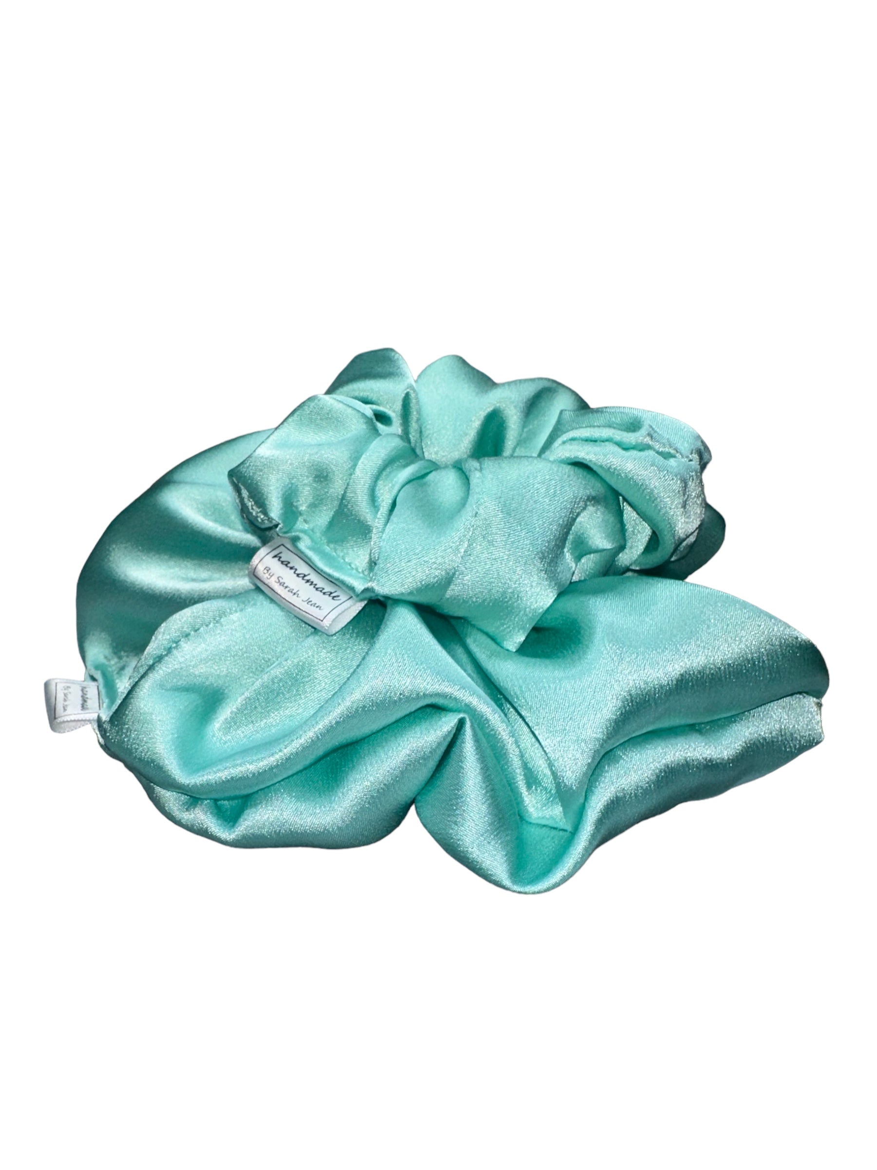 The Chelsea Collection - Aqua Blue Satin Hair Scrunchies