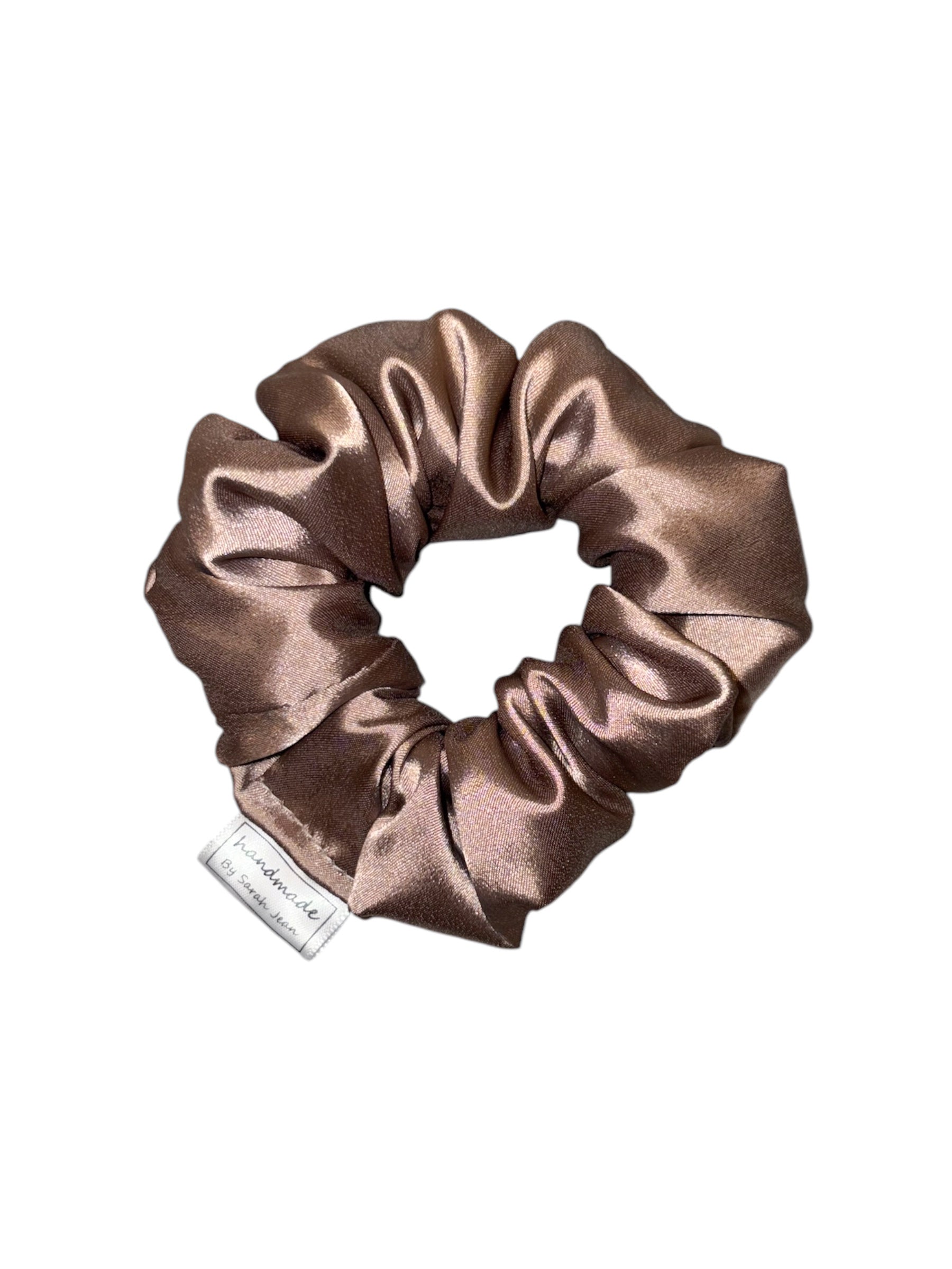 The Dani Collection - Mocha Satin Hair Scrunchies