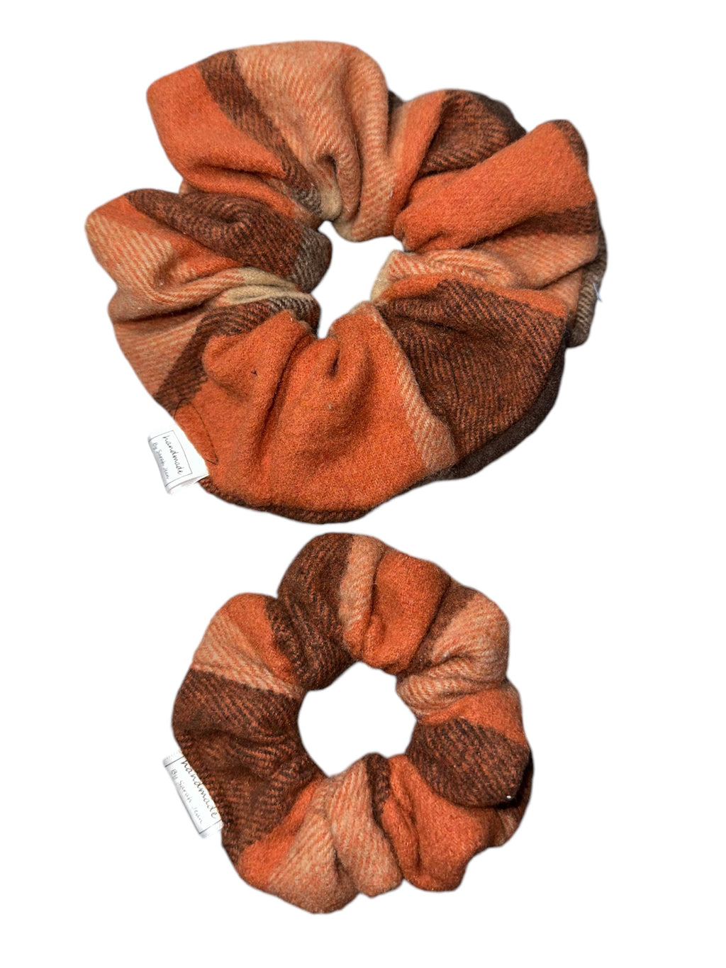Lumberjack Plaid Collection - Orange/Beige/Brown Bandana and Hair Scrunchie