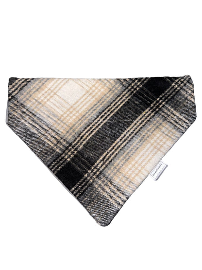 Lumberjack Plaid Collection - Grey/Beige/Black Bandanas and Hair Scrunchies