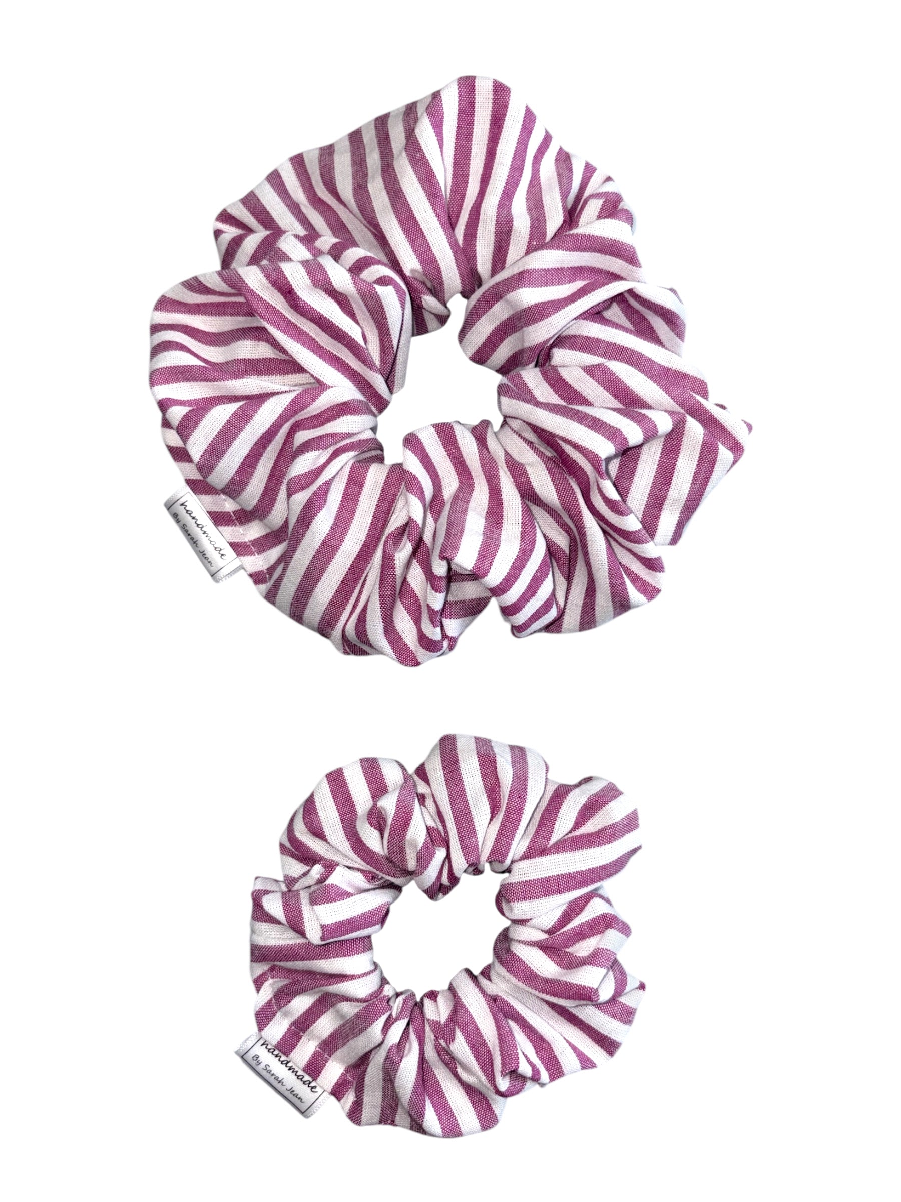 The Lettie Collection - Sugar Plum Stripe Hair Scrunchies