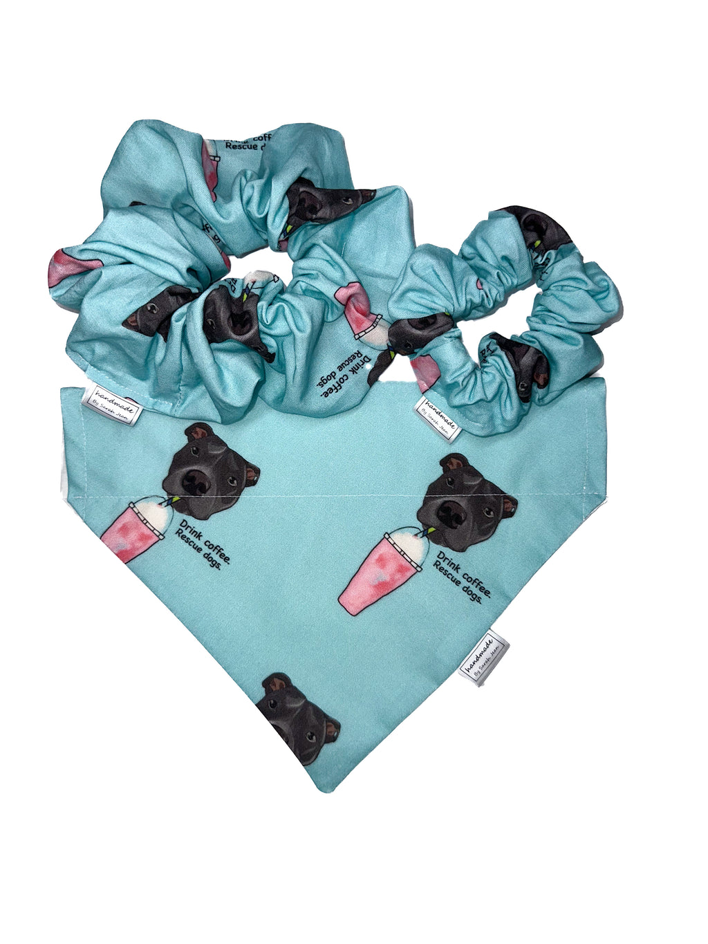 Adoption Collection - Coffee & Rescue Dogs Pet Bandana and Hair Scrunchie