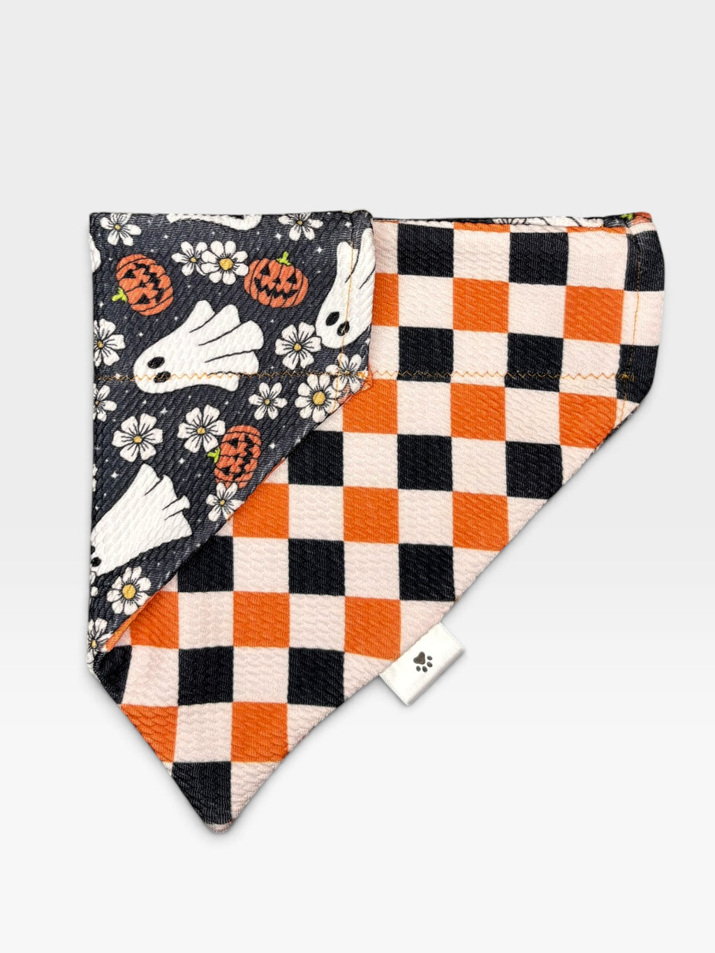 Spooky Season Collection - Ghostly Garden + Halloween Checker Reversible Bandana
