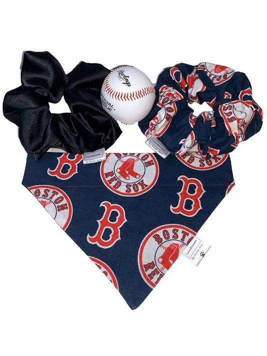 Baseball Collection - Boston Red Sox Pet Bandanas and Hair Scrunchies