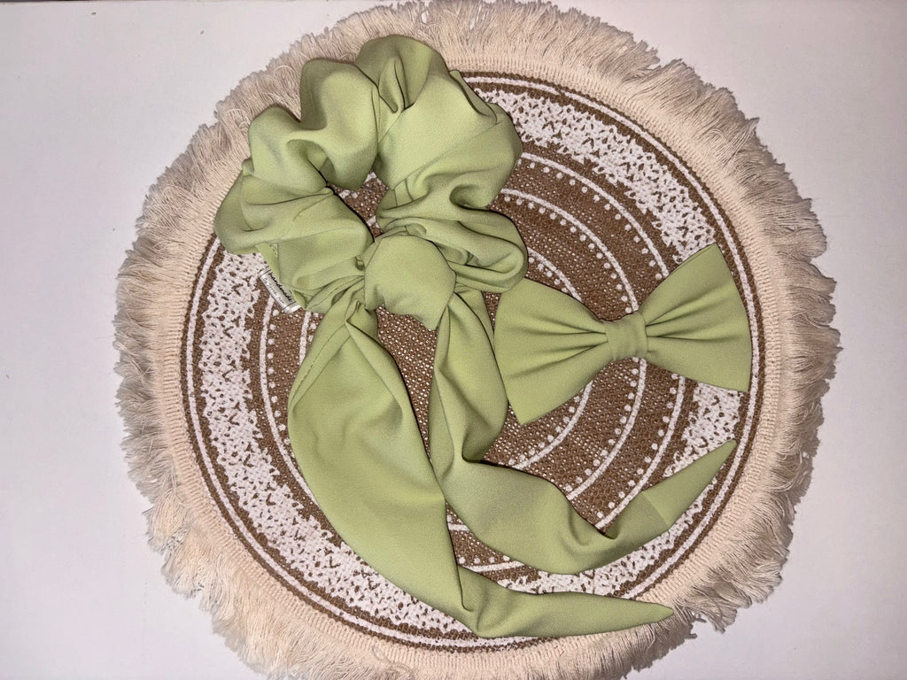 The Tiffany Collection – Sage Mist Scarf Scrunchie