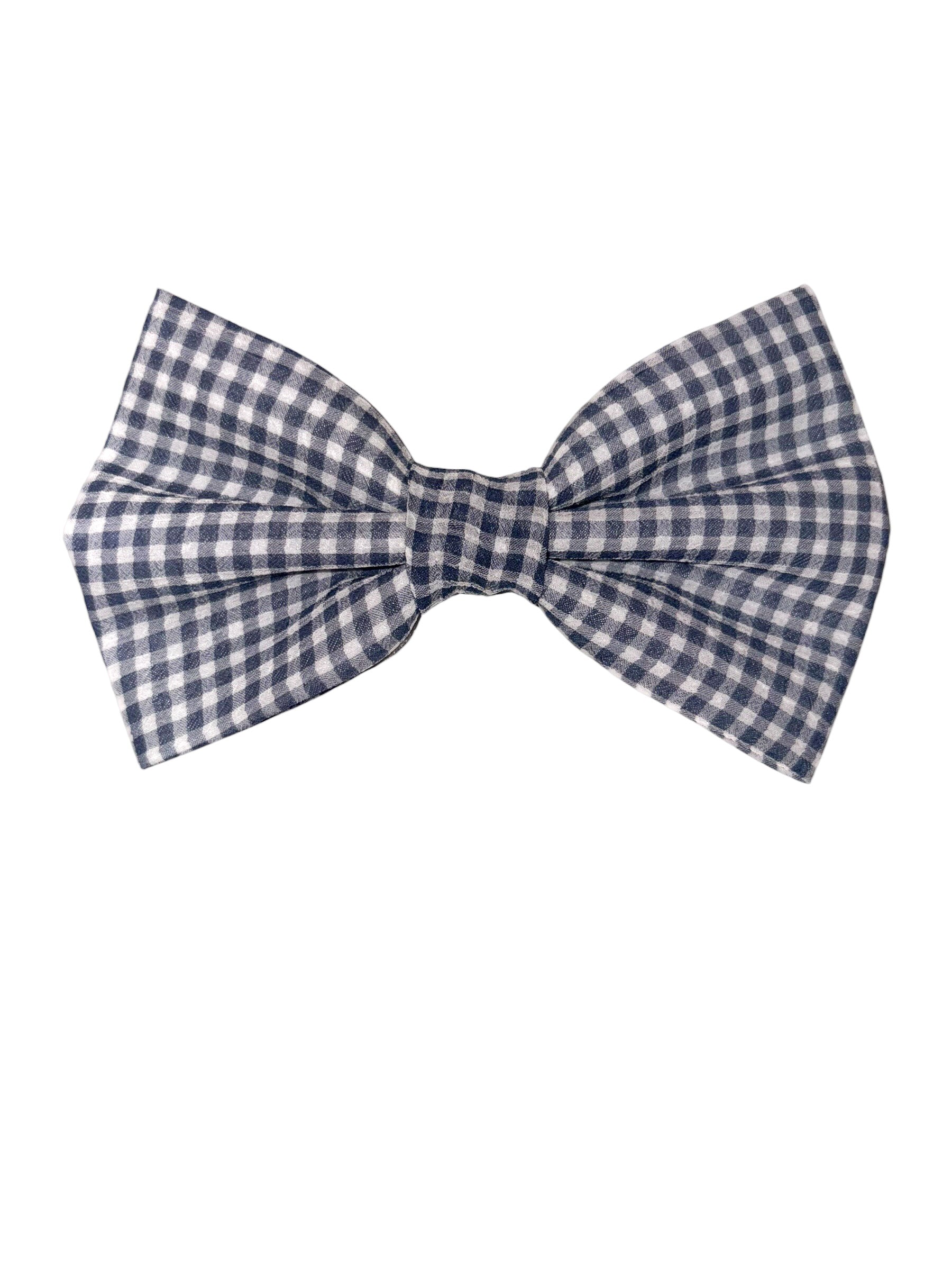 The Hayley Collection - Navy Blue Gingham Bow Tie