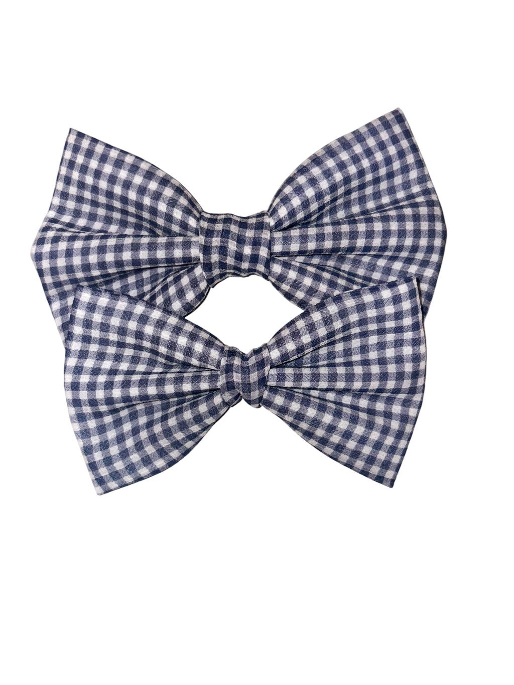 The Hayley Collection - Navy Blue Gingham Bow Tie