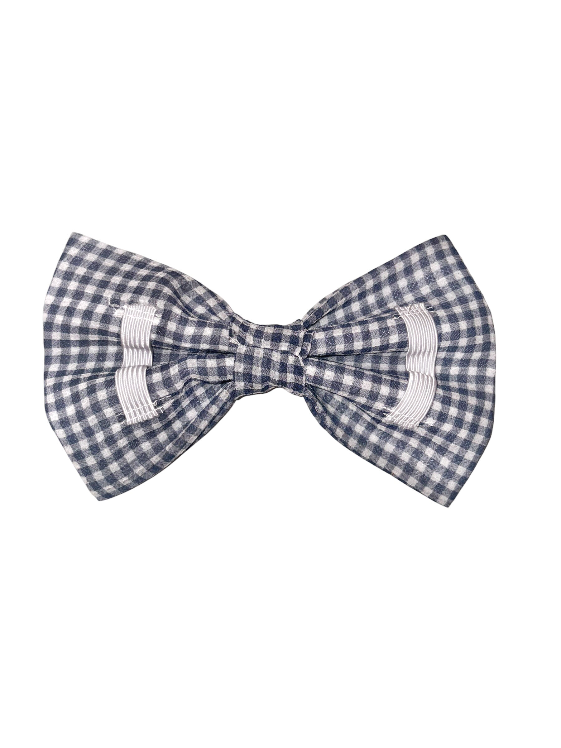 The Hayley Collection - Navy Blue Gingham Bow Tie