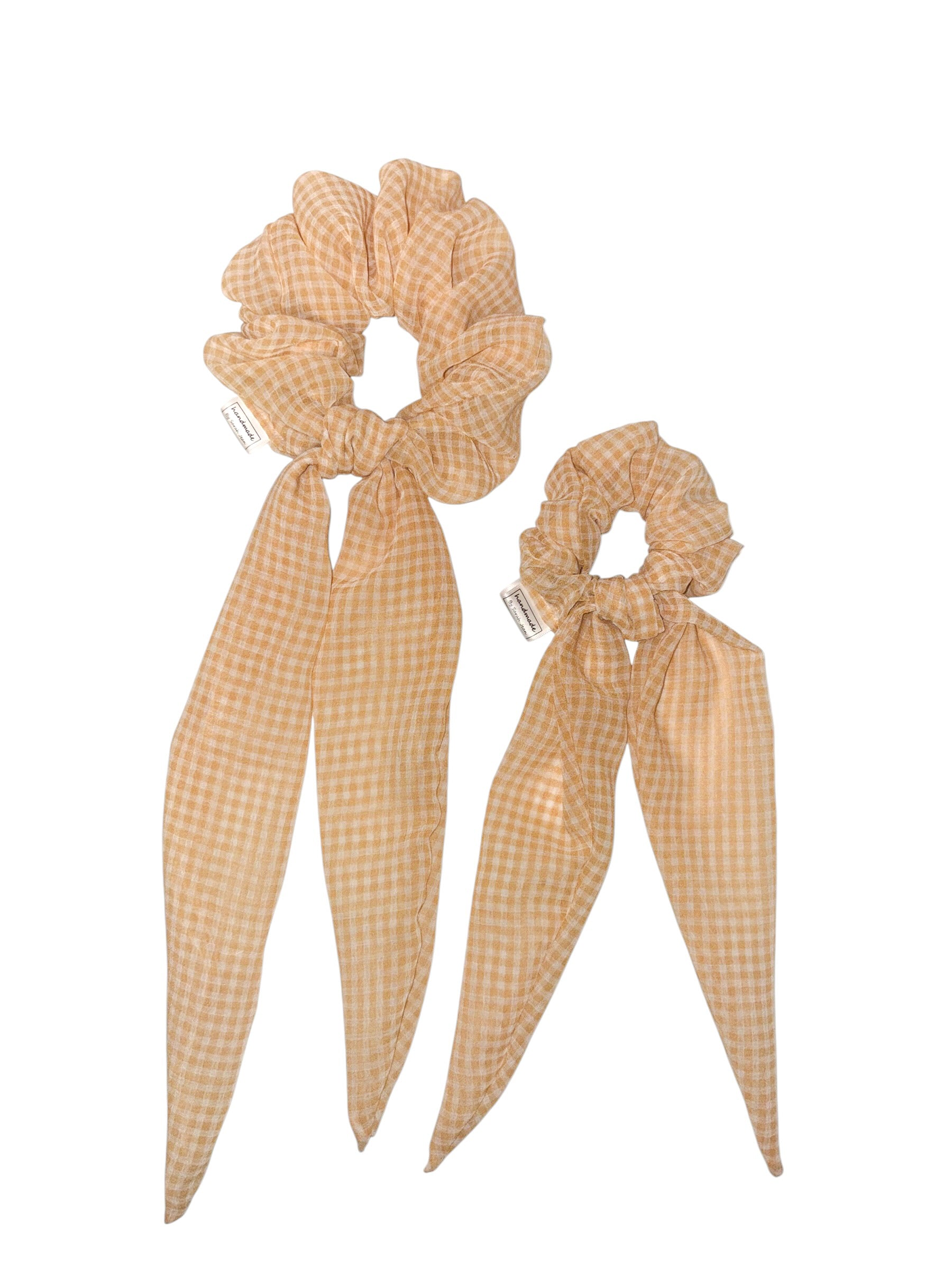 The Hayley Collection – Butter Yellow Gingham Scarf Scrunchie