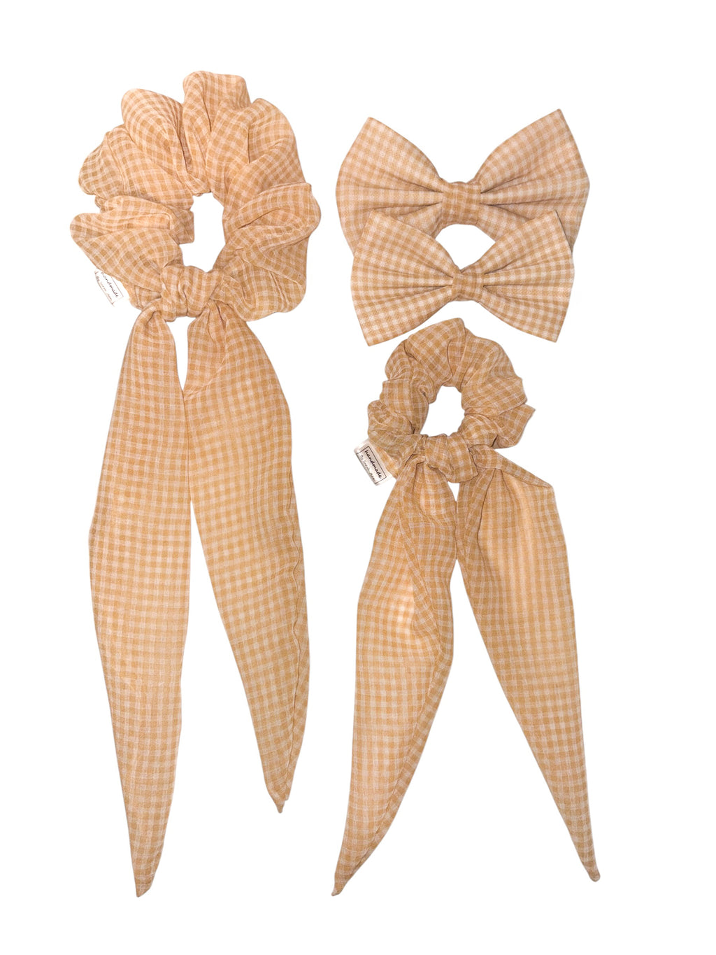 The Hayley Collection – Butter Yellow Gingham Scarf Scrunchie